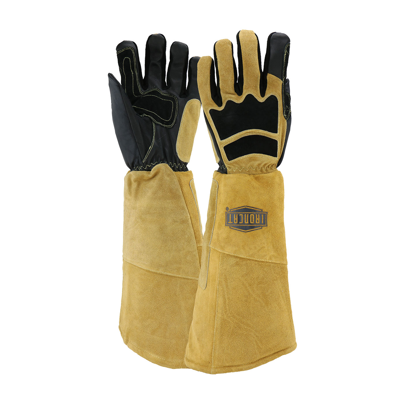 PIP Ironcat® Premium Brown Top Grain Goatskin & Split Cowhide Leather Welder's Gloves