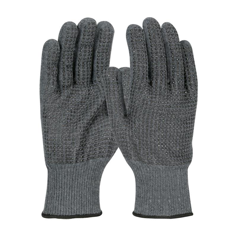 PIP Kut Gard® 13 Gauge Gray Seamless Knit Double Sided PVC Dot Grip ACP/Kevlar Gloves - Light Weight