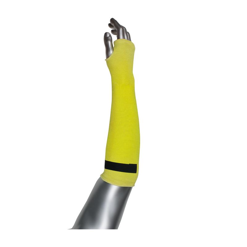 PIP Kut Gard® 18 Yellow 2 Ply Adjustable Velcro Closure Kevlar Sleeve - Thumb Hole