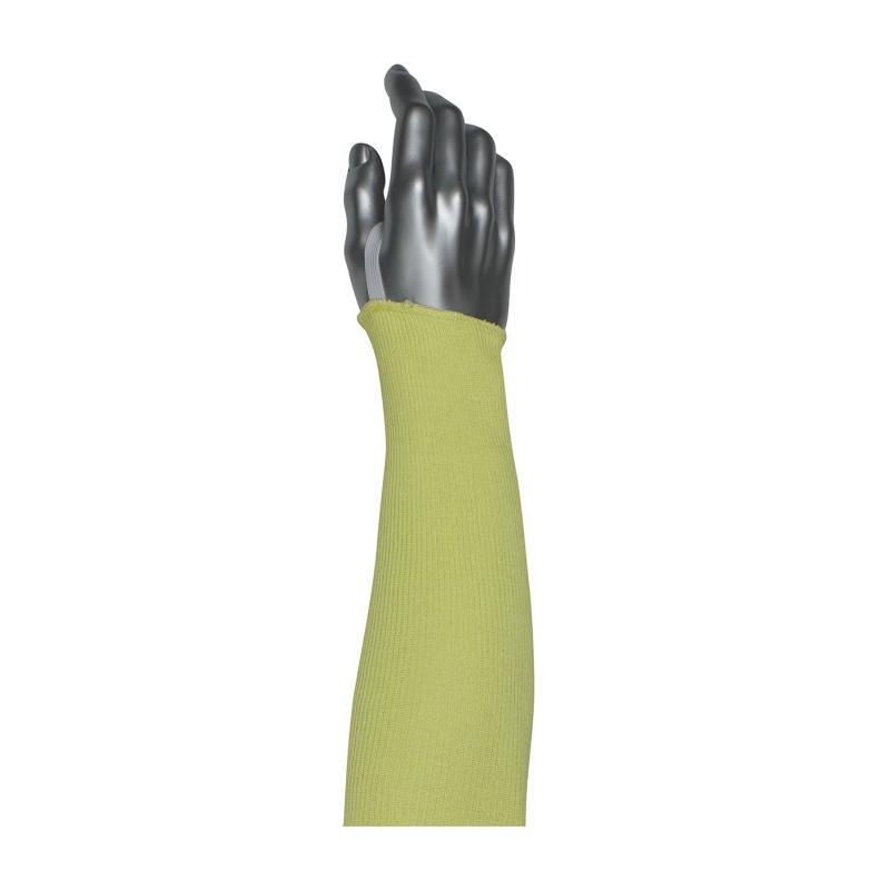 PIP Kut Gard® 18 Yellow A3 SmartFit® AR/FR Single Ply ACP/Kevlar Blended Arm Sleeves - Elastic Thumb