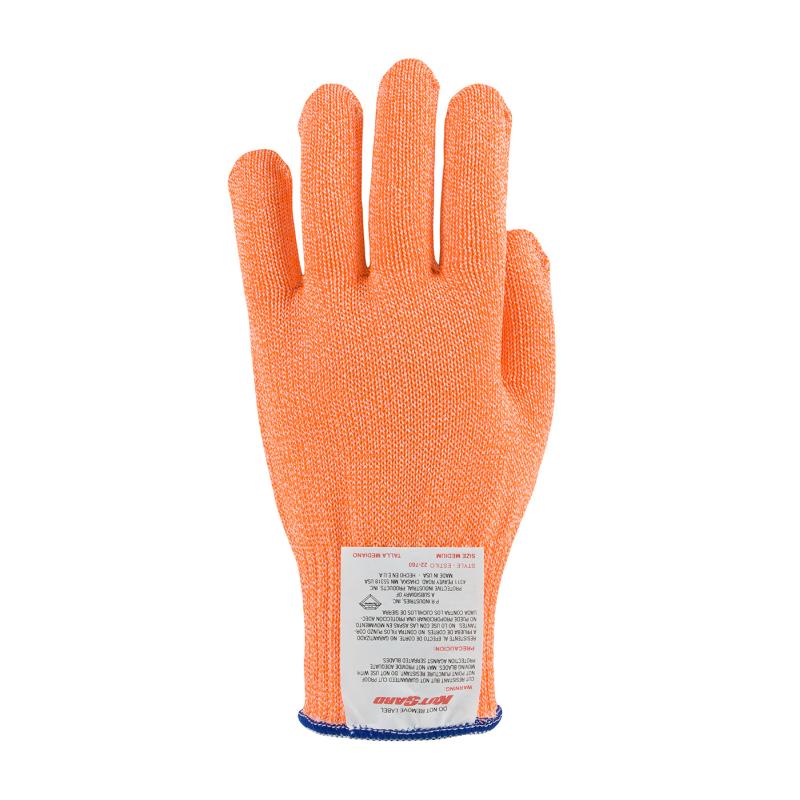 PIP Kut Gard® Orange Seamless Knit Antimicrobial/Dyneema® Stainless Steel Cut Resistant Gloves - Medium Weight