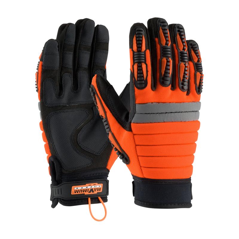 PIP Maximum Safety® Miner's Miracle™ Hi-Visibility Black/Orange Coal Mining Gloves