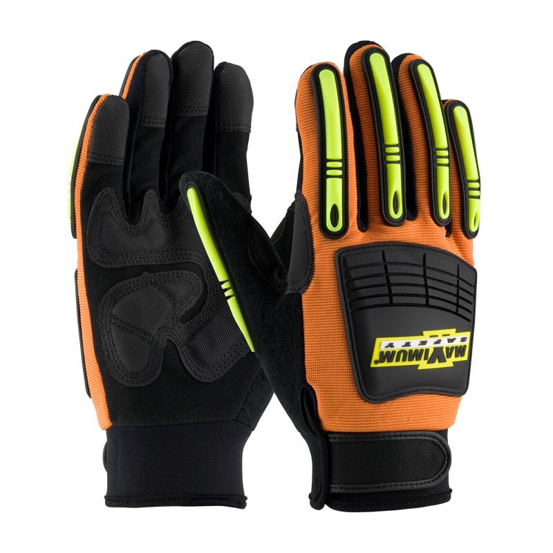 PIP Maximum Safety® MOG™ Hi-Vis Orange Reinforced Synthetic Leather Safety Gloves