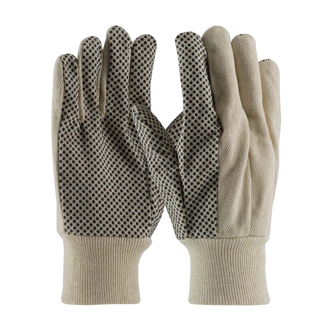PIP Men's Economy Grade Natural 10 oz. PVC Dot Grip Cotton Canvas Gloves