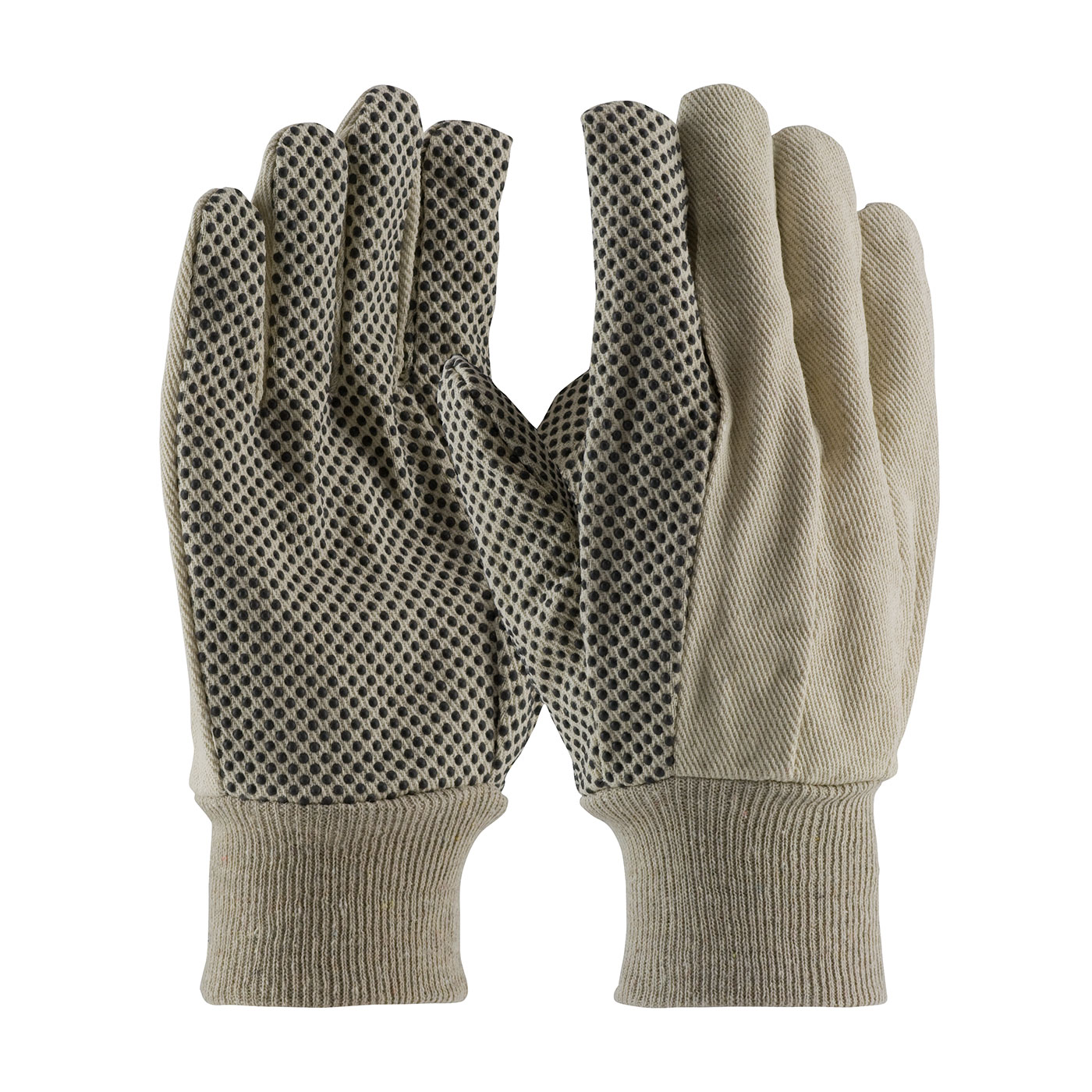 PIP Men's Economy Grade Natural 8 oz. PVC Dot Grip Cotton Canvas Gloves