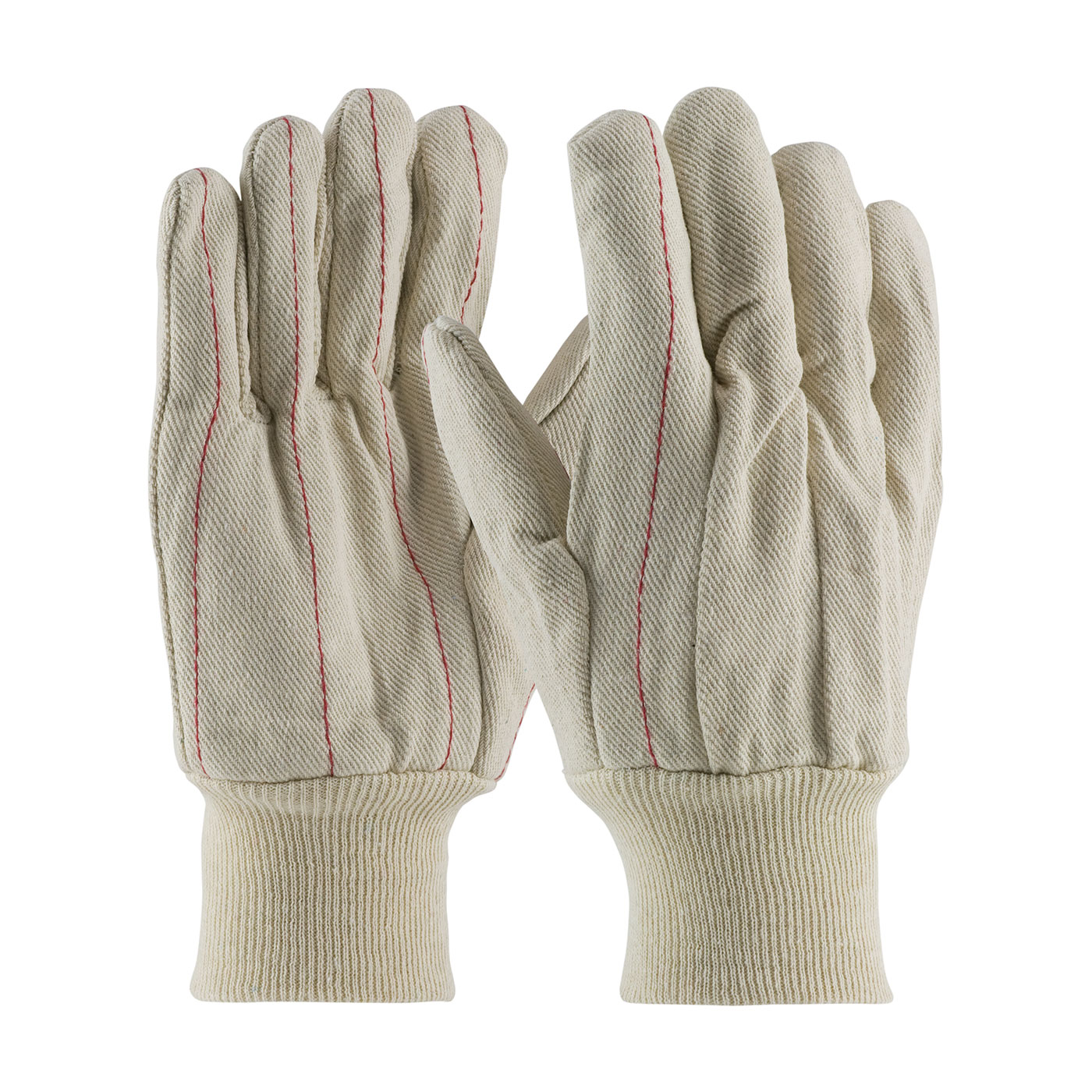 PIP Men's Natural 18oz. Nap-in Finish Double Palm Cotton Canvas Gloves