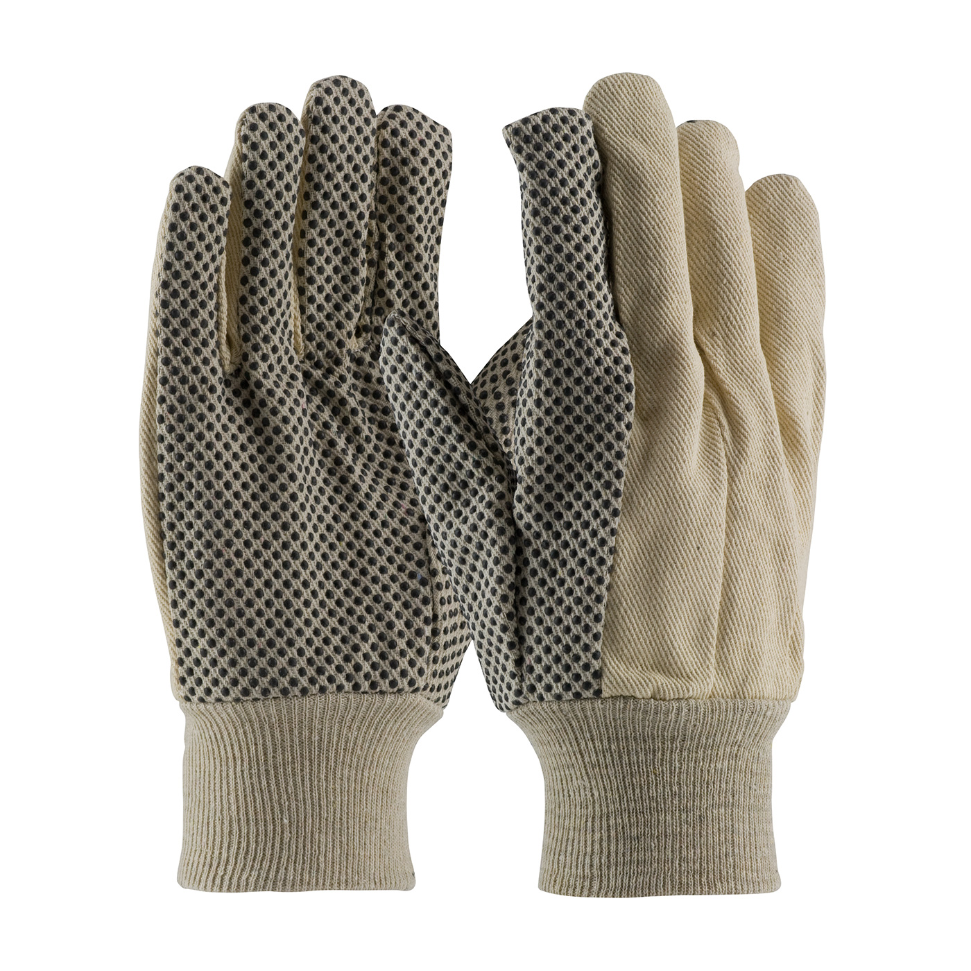 PIP Men's Premium Grade Natural 10 oz. PVC Dot Grip Cotton Canvas Gloves