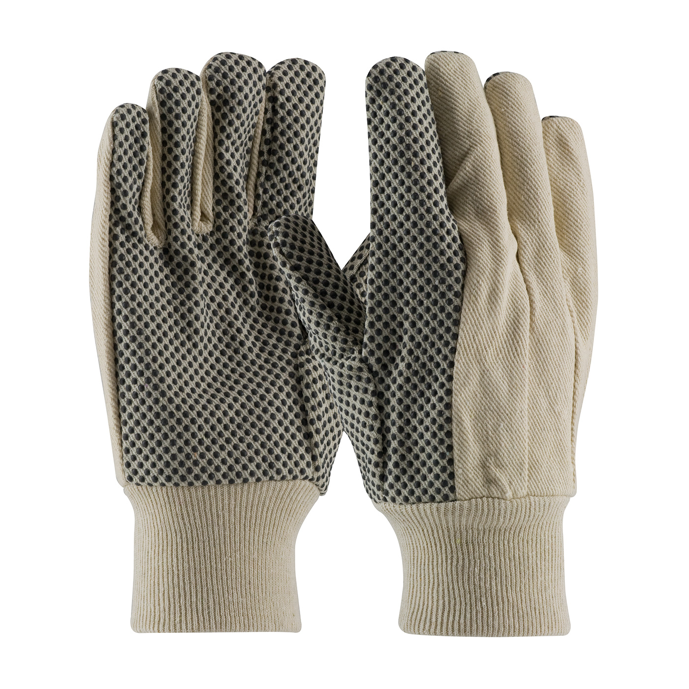 PIP Men's Premium Grade Natural 8 oz. PVC Dot Grip Cotton Canvas Gloves