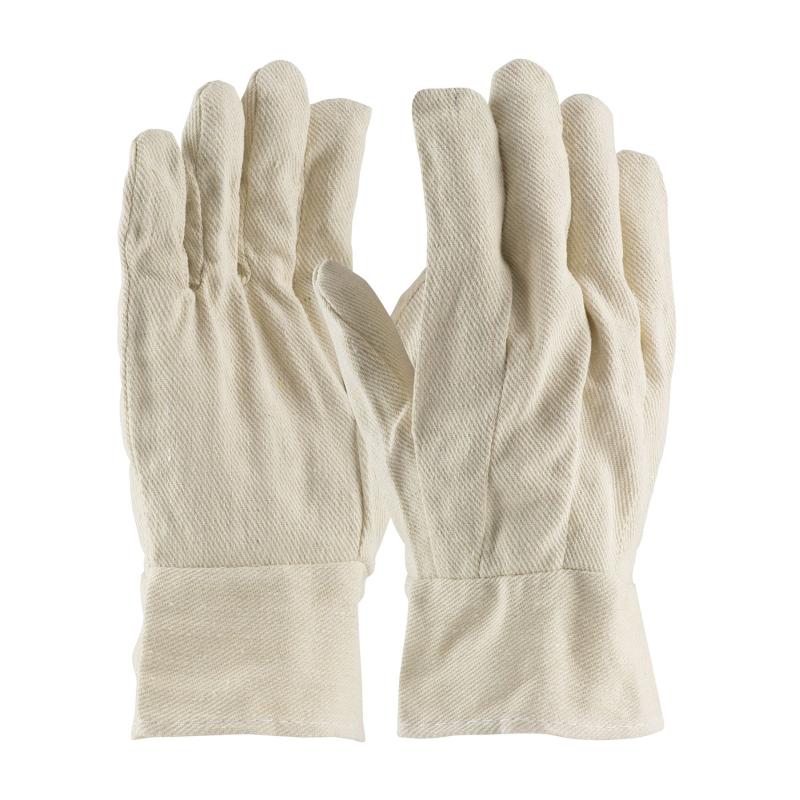 PIP Men's Premium Grade Natural Cotton Canvas Single Palm Gloves - Band Top Cuff