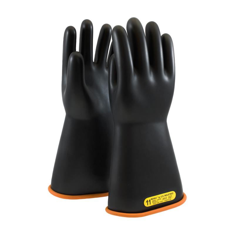 PIP Novax® 14 Black/Orange Class 2 Straight Cuff Insulated Rubber Gloves
