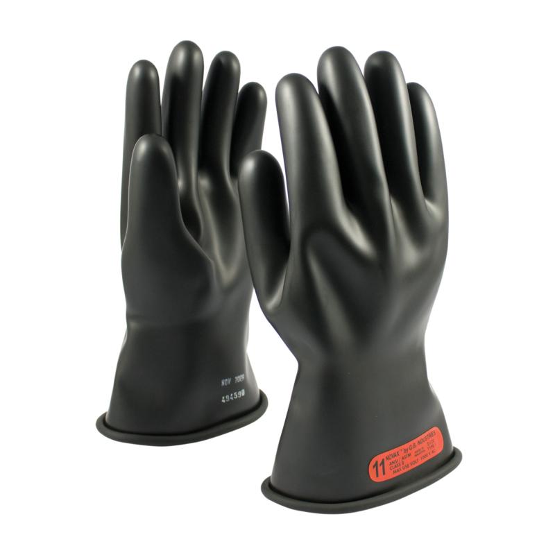 PIP Novax® Class 0 Black 11 Straight Cuff Insulated Rubber Gloves