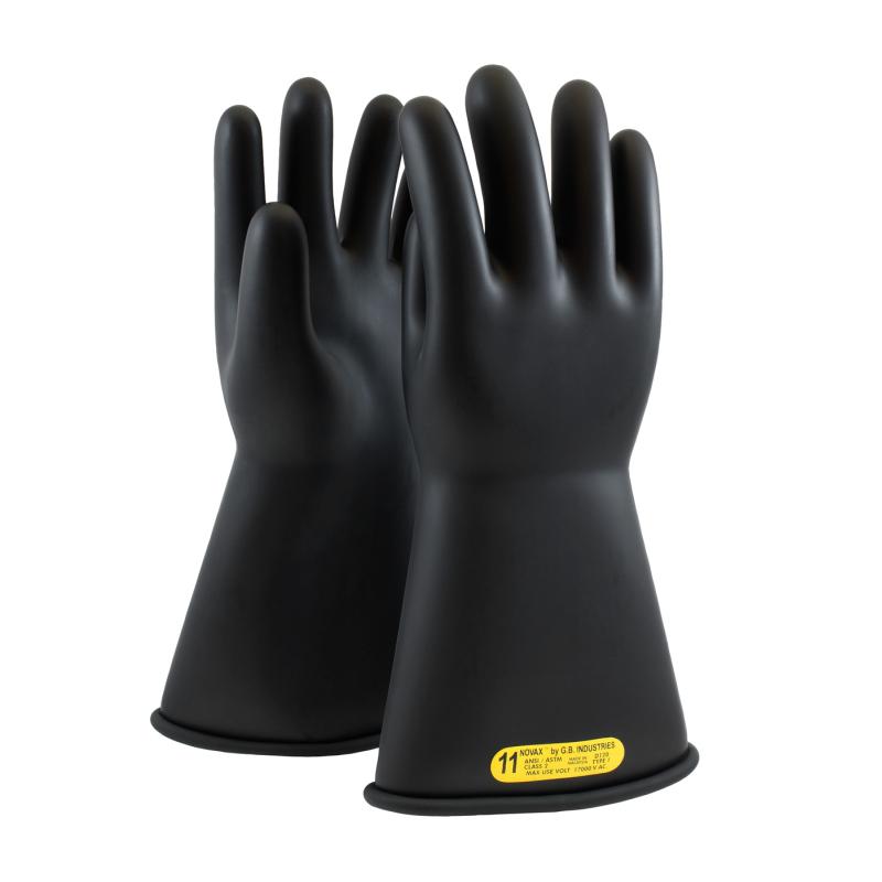 PIP Novax® Class 2 Black 14 Straight Cuff Insulated Rubber Gloves