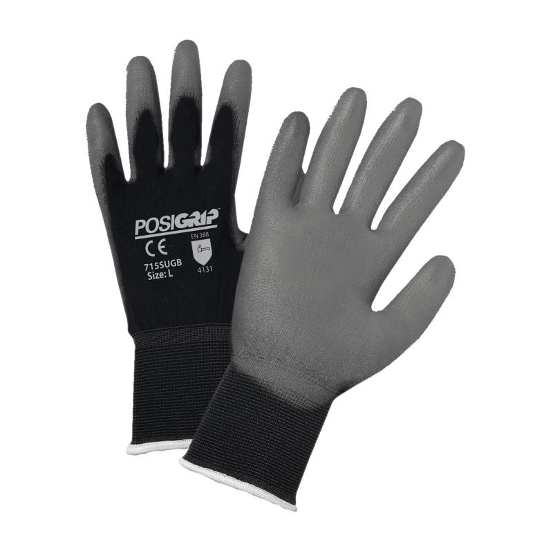 PIP PosiGrip® Black Polyurethane Coated Smooth Grip Seamless Knit Nylon Gloves