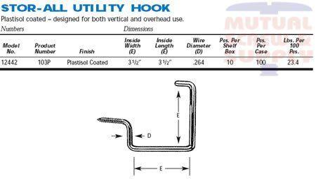 Plastisol Coated Utility Stor-All Hooks