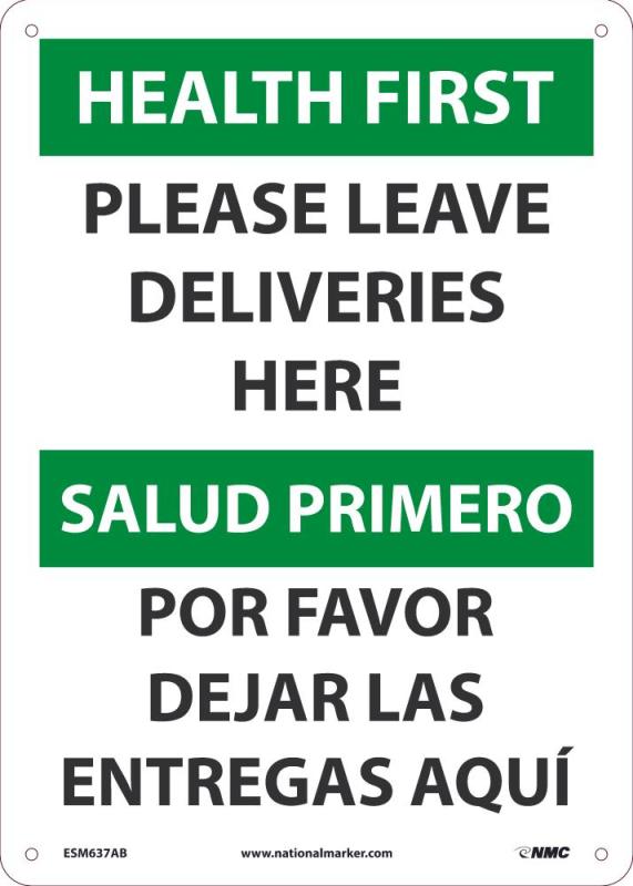 PLEASE LEAVE DELIVERIES HERE, ENG/ESP