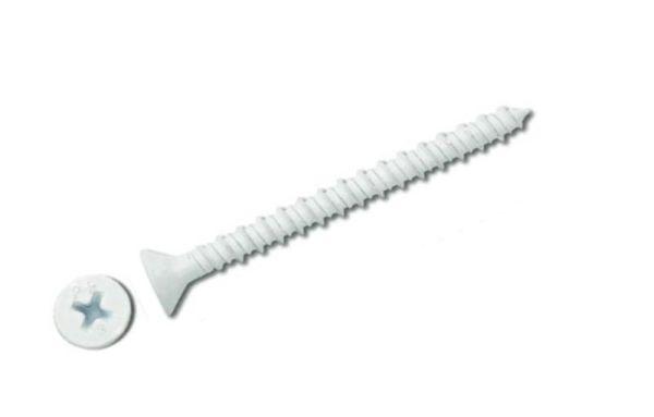 Powers 2442SD 3/16 x 1-3/4 White Perma-Seal Tapper+ Screw Anchor, Phillips Flat Head