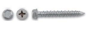 Powers 2505 3/16 x 4 Silver Perma-Seal Coated Screw Anchor, Phillips Flat Head