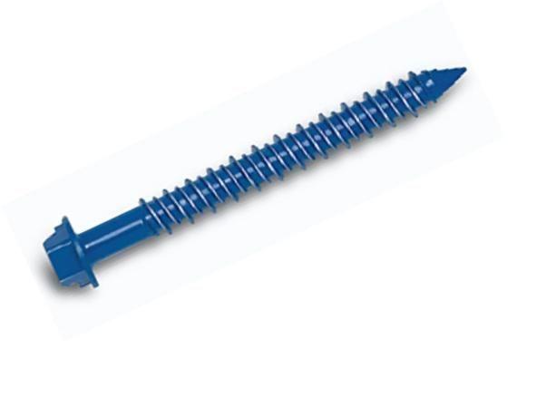Powers DFM12702 3/16 x 1-3/4 Blue Perma-Seal Tapper+ Screw Anchor, Hex Washer Head