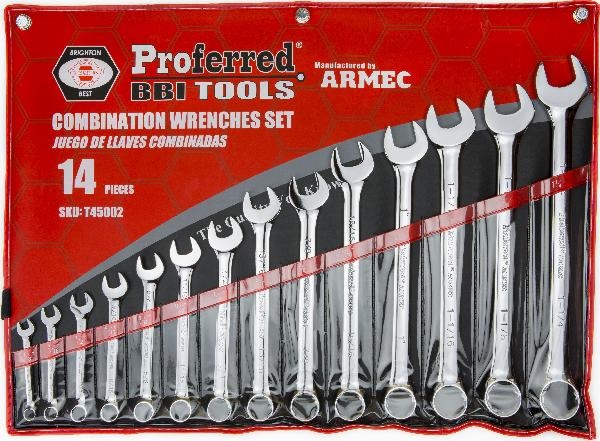 Proferred 14 Pieces Combination Wrenches Set (3/8” - 1 1/4”)