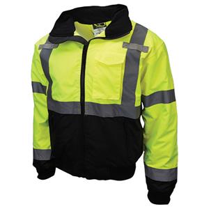 Radians® Class 3 Two In One High Visibility Lime Bomber Safety Jacket
