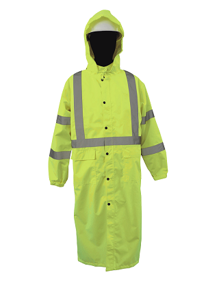 Rain Coat Lime - Detach Hood Class 3