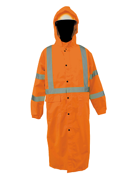 Rain Coat Orange - Detach Hood Class 3
