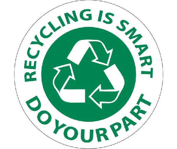 RECYCLING IS SMART DO YOUR PART HARD HAT EMBLEM
