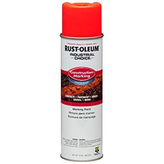 Rust-Oleum® Gloss Construction Marking Paint, Water Based FLUORESCENT ORANGE (17 oz Aerosol)