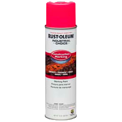 Rust-Oleum® Gloss Construction Marking Paint, Water Based FLUORESCENT PINK (17 oz Aerosol)