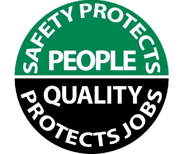 SAFETY PROTECTS PEOPLE QUALITY PROTECTS JOBS HARD HAT EMBLEM