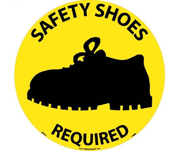 SAFETY SHOES REQUIRED WALK ON FLOOR SIGN