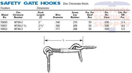 Safety Zinc Plated Steel Gate Hooks
