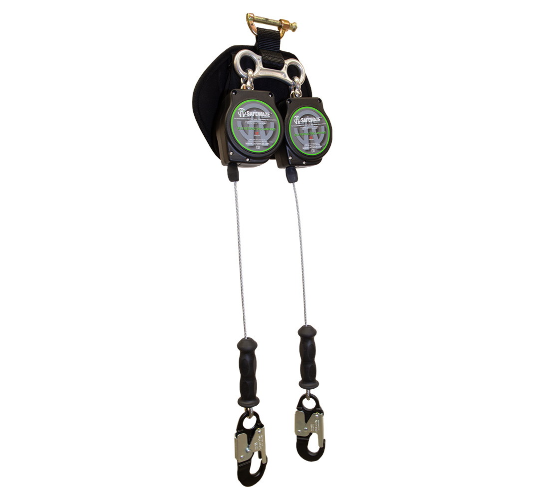 SafeWaze 11' Self Retracting Dual Leg Leading Edge Cable w/ Aluminum Snap Hook