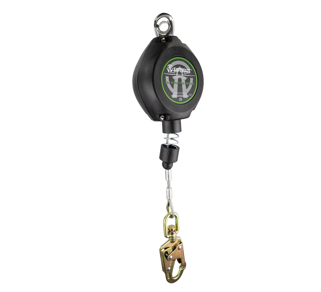 SafeWaze Class A 15' Self Retractable Cable Poly Housing w/ Swivel Fall Indicator Hook