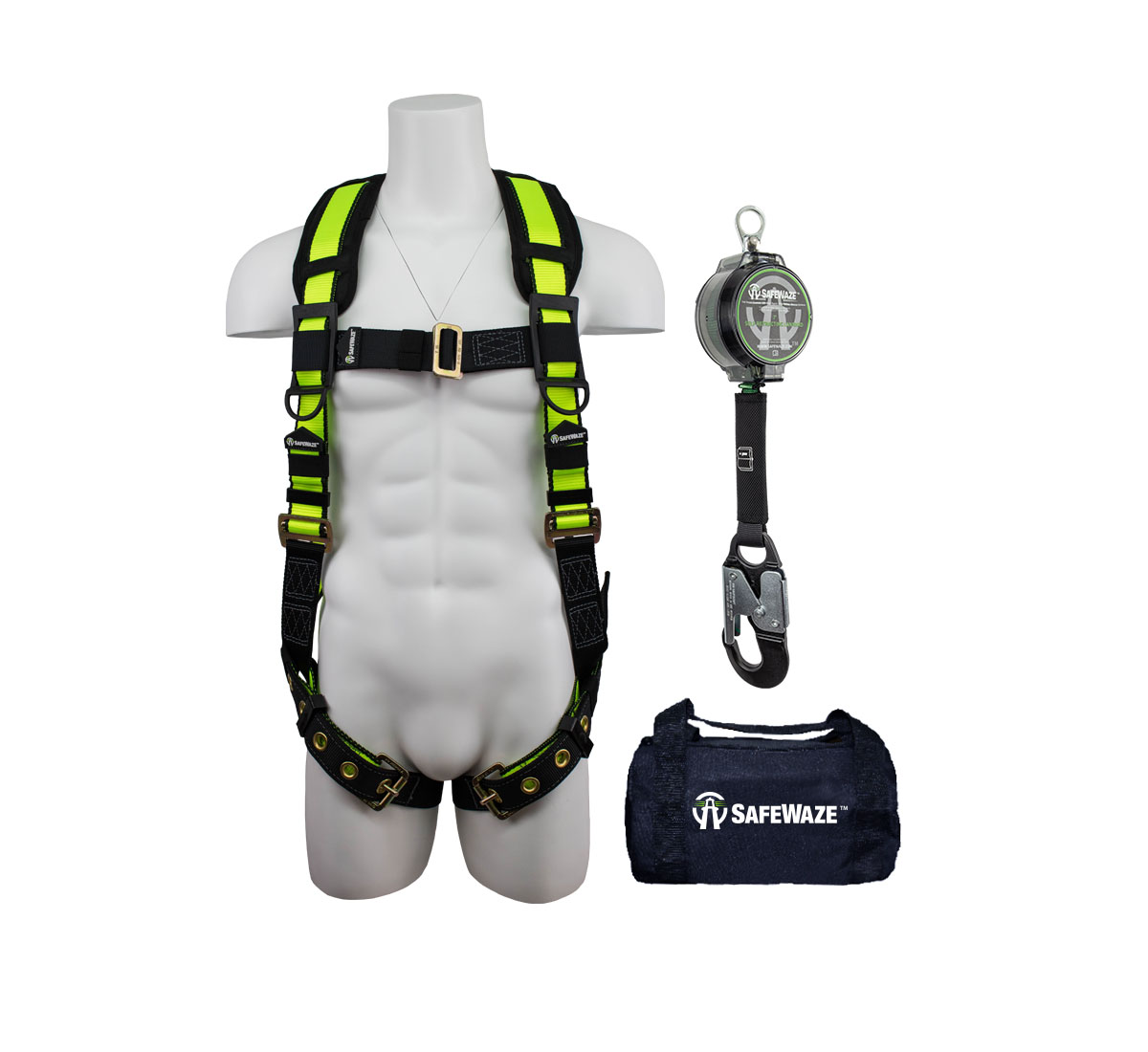 SafeWaze PRO 6' SRL Fall Protection Kit w/ Grommet Leg Harness