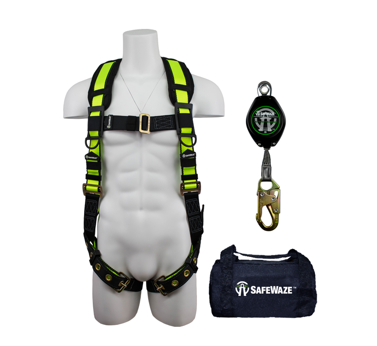 SafeWaze PRO 7' SRL Fall Protection Kit w/ Grommet Leg Harness