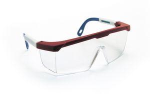 SAS 5277 Hornets Safety Glasses - Red, White, Blue Frame with Clear Lens - Polybag (12 Pr)