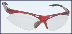 SAS 540-0000 Diamondback Safety Glasses - Red Frame with Clear Lens - Polybag (12 Pr)