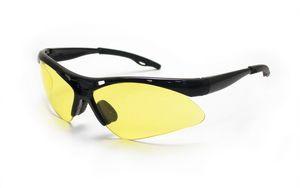 SAS 540-0205 Diamondback Safety Glasses - Black Frame - with Yellow Lens - Polybag (12 Pr)