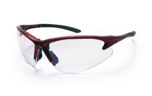 SAS 540-0400 DB2 Safety Glasses - Red Frame with Clear Lens - Polybag (12 Pr)