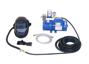 SAS 9800-19 One-Person Flip-Vue Visor Supplied Air System with 3/4 HP Oil-Less Air Pump