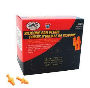 SAS Safety 6109 Silicone Ear Plugs (Box of 200 pairs)