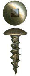 Square #2 Drive Truss Head Antique Brass Plated Type 17 Compact Hinge Screw QuickScrews®