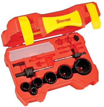 Starrett 10 Piece Carbide-Tipped Electrician's Hole Saw Kit