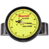 Starrett 60mm Base Top Reading Dial Depth Gage 215mm Range, 0.01mm Graduations With Extension & Case