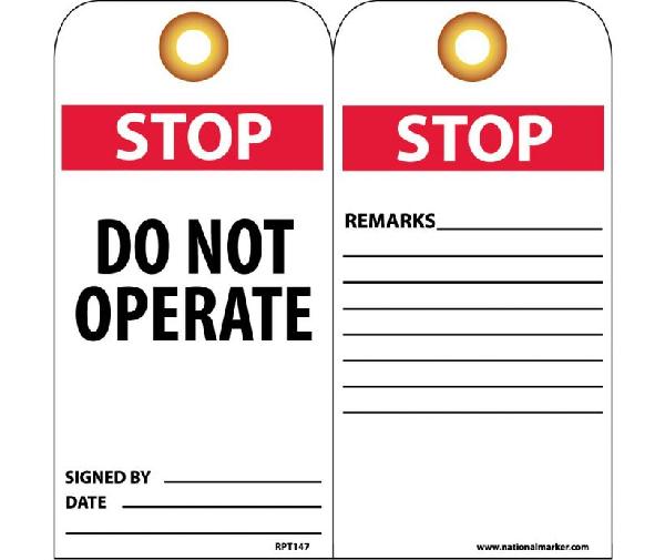 STOP DO NOT OPERATE TAG