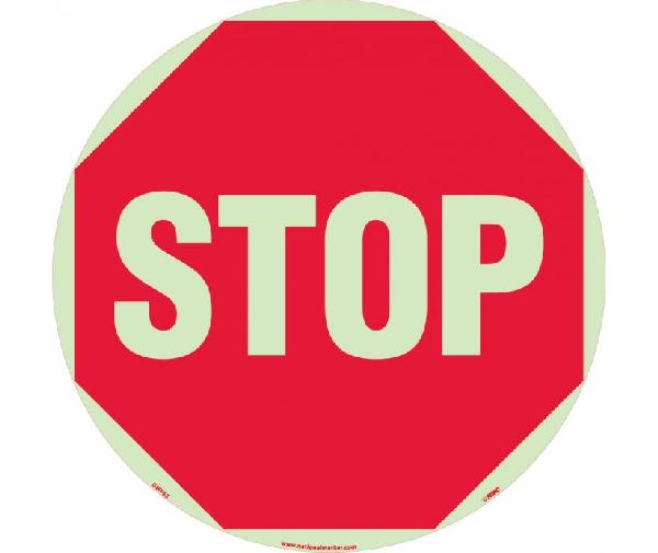 STOP GLOW WALK ON FLOOR SIGN