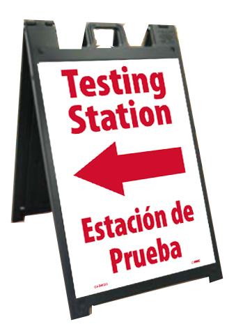 TESTING STATION SIDEWALK STAND/SIGN, LEFT
