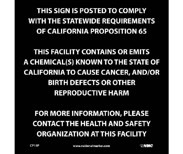 THIS SIGN IS TO COMPLY WITH THE STATEWIDE REQUIREMENTS CALIFORNIA  PROPOSITION 69
