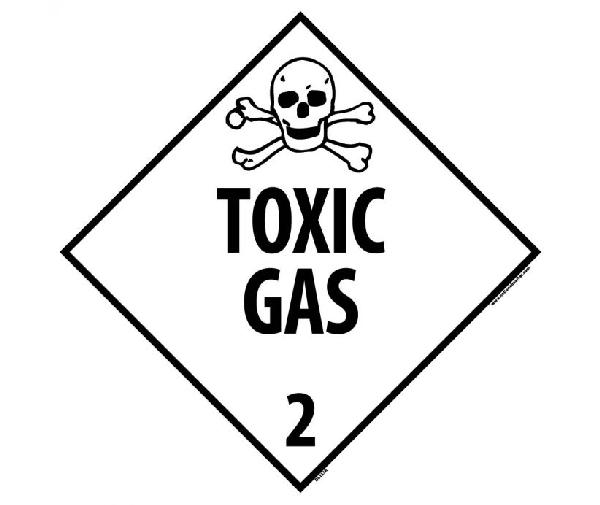TOXIC GAS 2 DOT PLACARD LABEL